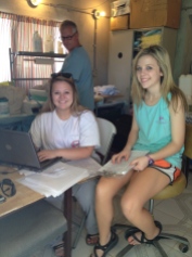 Alyssa and Madison entering patient files into the computer