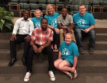 Brenna and Kevin Anthony & their girls with Bicly, Johnny, and Vladimir at FBC Brandon
